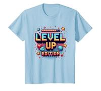Édition Level Up : Célébration de la réussite du Joueur T-Shirt, Enfant, Bleu Céleste, 2 Ans