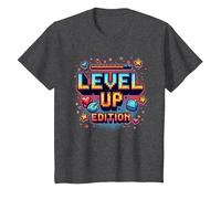 Édition Level Up : Célébration de la réussite du Joueur T-Shirt, Enfant, Chiné Foncé, 3 Ans