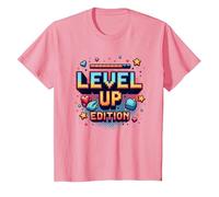 Édition Level Up : Célébration de la réussite du Joueur T-Shirt, Enfant, Rose, 2 Ans