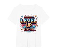 Édition Level Up : Célébration de la réussite du Joueur T-Shirt, Femme Grandes Tailles, Blanc, 2X