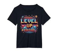 Édition Level Up : Célébration de la réussite du Joueur T-Shirt, Femme Grandes Tailles, Noir, 2X