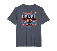 Édition Level Up : Célébration de la réussite du Joueur T-Shirt, Homme Grandes Tailles, Bleu Chiné, 2X Tall