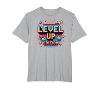 Édition Level Up : Célébration de la réussite du Joueur T-Shirt, Homme Grandes Tailles, Gris Chiné, 2X Tall