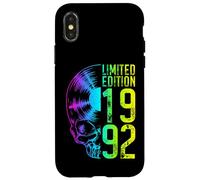 Édition limitée 1992 Vintage Vinyl Lover Gothic Skull Coque pour iPhone X/XS