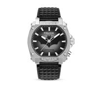 Police Montre Homme Forever Batman PEWGD0022603, 3 Aiguilles avec Rétroéclairage EL, Boîtier Acier Inoxydable 45 x 51,5 mm, Cadran Noir, Bracelet Cuir Noir, Étanchéité 5 ATM