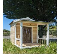 Edition Limitée - Niche Berger Australien Pour Chien Toit Shingle Et Terrasse Couverte - Creme - Taille L