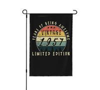 Édition Limitée Vintage 1957 Drapeaux De Jardin Durable Drapeaux Double Face Bannière Pour Dortoirs Vacances Plage 30X45cm