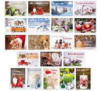 Edition Lot de 20 cartes de Noël exclusives avec enveloppe Cartes doubles avec enveloppe. Carte postale de Noël