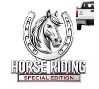 Édition Reitsport - Emblème de voiture en métal chromé - Édition spéciale | Autocollant imperméable pour voiture, camion, SUV, camping-car, amateurs d'équitation