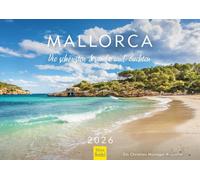 Edition Seidel Calendrier de qualité supérieure Majorque Les plus belles plages et baies 2026 Format A4 Calendrier mural Espagne Palma Baléares Île Méditerranée Christian Müringer