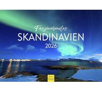 Edition Seidel Calendrier de qualité supérieure - Scandinavie 2026 - Format A4 - Calendrier mural - Norvège - Suède - Danemark - Islande - Finlande - Laponie - Fjorde - Geyser - Aurores boréales