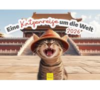 Edition Seidel Calendrier de qualité supérieure - Un voyage de chat autour du monde 2026 - Format A4 - Calendrier mural - Calendrier mural - Calendrier chat - Chatons - Monde - Voyage métropolitaine