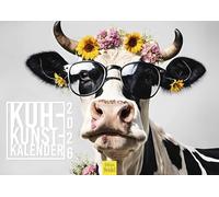Edition Seidel Calendrier mural 2026 de qualité supérieure - Format A3 - Motif vaches - Art moderne