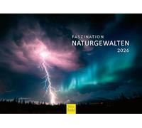 Edition Seidel Calendrier mural 2026 de qualité supérieure - Format A4 - Calendrier mural - Aurores boréales - Geyser Glacier - Volcan - Cascade