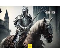 Edition Seidel Calendrier mural 2026 de qualité supérieure - Format A4 - Guerriers fantastiques - Cheval - Rond de table - Royaume médiéval