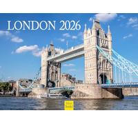 Edition Seidel Calendrier mural 2026 de qualité supérieure - Format A4 - Motif Big Ben Westminster Tower Bridge Themse Metropole Skyline