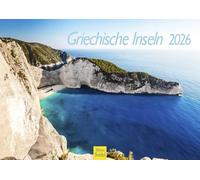 Edition Seidel Calendrier mural 2026 de qualité supérieure - Format A4 - Pour l'Europe, la Grèce, la Crète, Kos, Zakynthos, Santorin, Mykonos, Rhodes