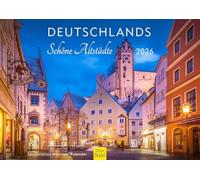 Edition Seidel Calendrier mural 2026 de qualité supérieure - Motif belles villes anciennes de l'Allemagne - Format A3 - Vieille ville de Berlin - Bavière - Saxe - Lac de Constance - Sylt Rhin Alpes