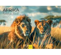 Edition Seidel Calendrier mural Afrique 2026 - Format A3 - Calendrier mural - Motif animaux sauvages - Buffle - Éléphant - Lion - Grand chat - Tigre - Guépard - Melanie Viola