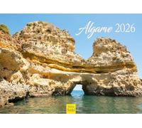 Edition Seidel Calendrier mural Algarve 2026 de qualité supérieure - Format A4 - Pour l'Europe et le Portugal - Lagos - Albufereia - Kliff