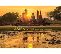 Edition Seidel Calendrier mural Asie 2025 - Format A3 - Myanmar, Thaïlande, Chine, Malaisie, Vietnam, Thaïlande, Inde, Tibet, Mario, Weigt