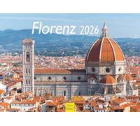 Edition Seidel Calendrier mural Florence 2026 de qualité supérieure - Format A3 - Pour l'Europe - Toscane - Cathédrale - Michelangelo Medici - Palazzo Vecchio Ponte Vecchio Arno