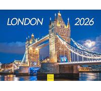 Edition Seidel Calendrier mural London 2026 de qualité supérieure - Format A3 - Motif Big Ben Westminster Tower Bridge Themse Metropole Skyline