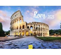 Edition Seidel Calendrier mural Rome 2025 de qualité supérieure - Format A3 - Pour l'Europe et le colisée - Monumento - Fontaine nazionale de Neptune - Trevi, fontaine, métropole