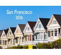 Edition Seidel Calendrier mural San Francisco 2026 - Format A4 - USA - Californie - Golden Gate Bridge - Île Alcatraz Pacifique - Côte Ouest - Skyline Metropole
