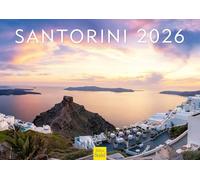 Edition Seidel Calendrier mural Santorini 2026 de qualité supérieure - Format A3 - Grèce - Santorin Oia - Île de la mer Égée - Stefan Becker