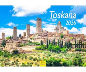 Edition Seidel Calendrier mural Toscane 2026 de qualité supérieure - Format A4 - Pour l'Europe - Florence, Sienne, Pise, Cathédrale Rivière Arno