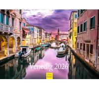 Edition Seidel Calendrier mural Venise 2026 de qualité supérieure - Format A3 - Pour l'Europe - Italie du Nord - Vénétie Saint-Marc - Pont du Rialto