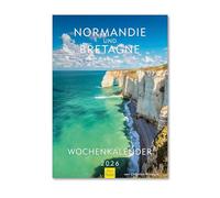 Edition Seidel Calendrier semainier 2026 de qualité supérieure Normandie & Bretagne Format A4 Calendrier mural avec images Europe France Côte Paysage Nature Christian Müringer