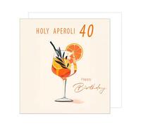 Edition Seidel Carte carrée de qualité supérieure pour 40e anniversaire avec enveloppe Carte de vœux Happy Birthday pour femme homme petite amie motif Holy Aperoli