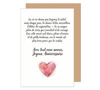 Edition Seidel carte d’anniversaire premium avec enveloppe. Carte de vœux carte double avec message Joyeux anniversaire pour homme femme amis appréciation amour cœur rouge (G4152 SW026)