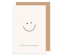 Edition Seidel carte d’anniversaire premium avec enveloppe. Carte de vœux carte double avec message Joyeux anniversaire pour homme femme amis emoji rieur de bonne humeur minimaliste (G4166 SW026)