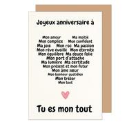 Edition Seidel carte d’anniversaire premium avec enveloppe. Carte de vœux carte double avec message Joyeux anniversaire pour homme femme amis appréciation mon amour cœur rose (G4165 SW026)
