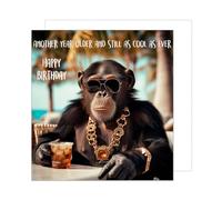 Edition Seidel Carte d'anniversaire carrée de qualité supérieure avec enveloppe. Carte de vœux Happy Birthday pour homme femme petite amie ami maman père motif humoristique (GQ219 SW024)