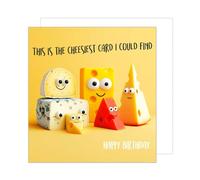 Edition Seidel Carte d'anniversaire carrée de qualité supérieure avec enveloppe. Carte de vœux Happy Birthday pour homme femme petit ami petite amie fromage (GQ237 SW024)