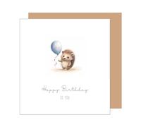 Edition Seidel Carte d'anniversaire carrée de qualité supérieure avec enveloppe Carte de vœux Happy Birthday pour homme femme ami fille fils enfant motif hérisson (GQ407 SW025)
