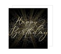 Edition Seidel Carte d'anniversaire carrée de qualité supérieure avec enveloppe. Carte de vœux Happy Birthday pour homme femme petite amie ami collègue motif noir élégant (GQ132 SW024)