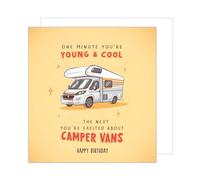 Edition Seidel Carte d'anniversaire carrée premium avec enveloppe. Carte d'anniversaire « Happy Birthday » avec inscription pour homme et femme, camping-car, humour drôle (GQ341 SW024)