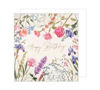 Edition Seidel Carte d'anniversaire carrée premium avec enveloppe. Carte de joyeux anniversaire pour mari, femme, petit ami, petite amie, fleurs (GQ324 SW024)