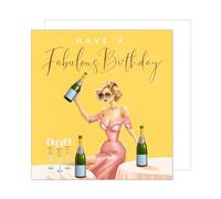 Edition Seidel Carte d'anniversaire carrée premium avec enveloppe. Carte de vœux Have a Fabuleuse carte d'anniversaire pour épouse, petite amie, toasts, coupes à champagne (GQ290 SW024)