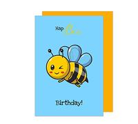 Edition Seidel Carte d'anniversaire de qualité supérieure avec enveloppe. Billet HapBee Happy Birthday Humour drôle cool homme femme adolescent enfant abeille (G3456 SW023)