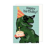 Edition Seidel Carte d'anniversaire de qualité supérieure avec enveloppe. Carte de vœux Billet Happy Birthday humour drôle homme garçon adolescent enfant cool dino party (G3462 SW023)