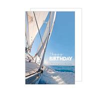 Edition Seidel Carte d'anniversaire de qualité supérieure avec enveloppe. Carte de vœux d'anniversaire Billet Happy Birthday pour homme femme bateau à voile passe-temps (G3488 SW023)