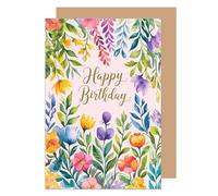 Edition Seidel Carte d'anniversaire de qualité supérieure avec enveloppe - Carte de vœux d'anniversaire - Pour homme et femme - Fleurs prairie fleurie (G3749 SW025)