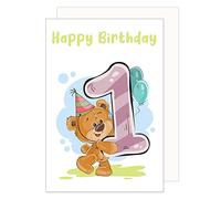 Edition Seidel Carte d'anniversaire de qualité supérieure pour 1er anniversaire d'enfant avec enveloppe 1 an (G3372 SW023)