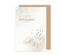 Edition Seidel Carte de condoléances de qualité supérieure avec enveloppe - Carte de condoléances - Carte de condoléances - Carte pliante avec inscription en allemand - Condoléances sincères